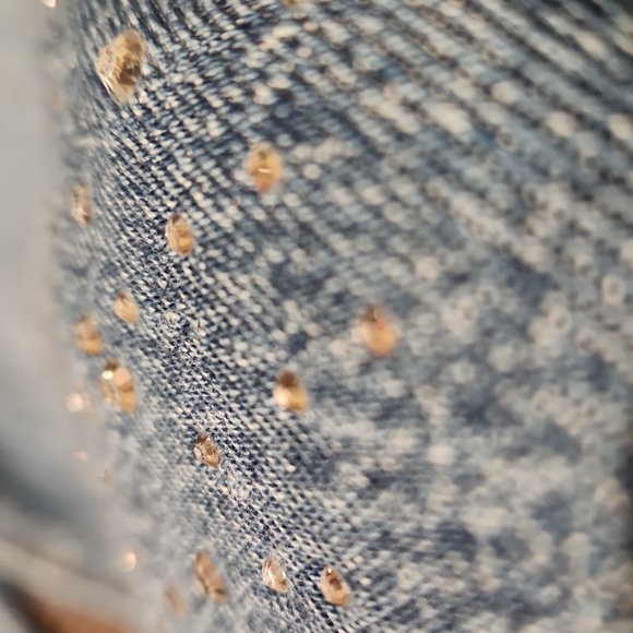 ❤️ NWOT! LOFT HIGH RISE STRAIGHT LEG  SPARKLE JEANS, RAW HEM, 16 (33) - Picture 5 of 10